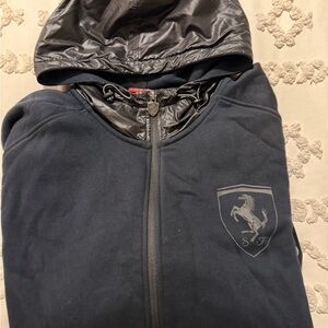 Ferrari black and Charcoal Hooded Jacket